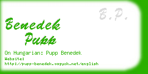 benedek pupp business card